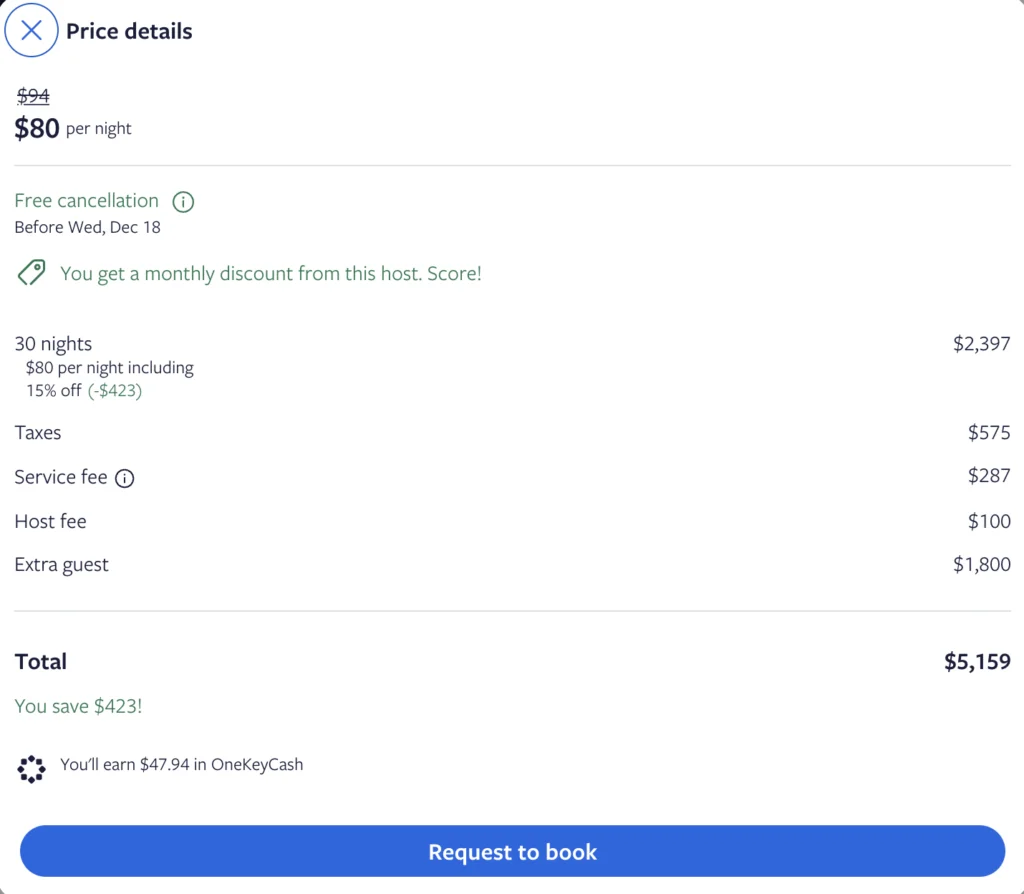 Vrbo example property with monthly discount